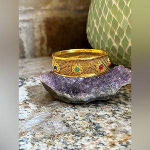 Gold Indian Bangle Gemstone Bracelet